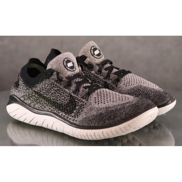 Nike Free Run Flyknit Women's Running Shoes Size 9 Oreo Black Gray 942839-101 - Picture 5 of 11
